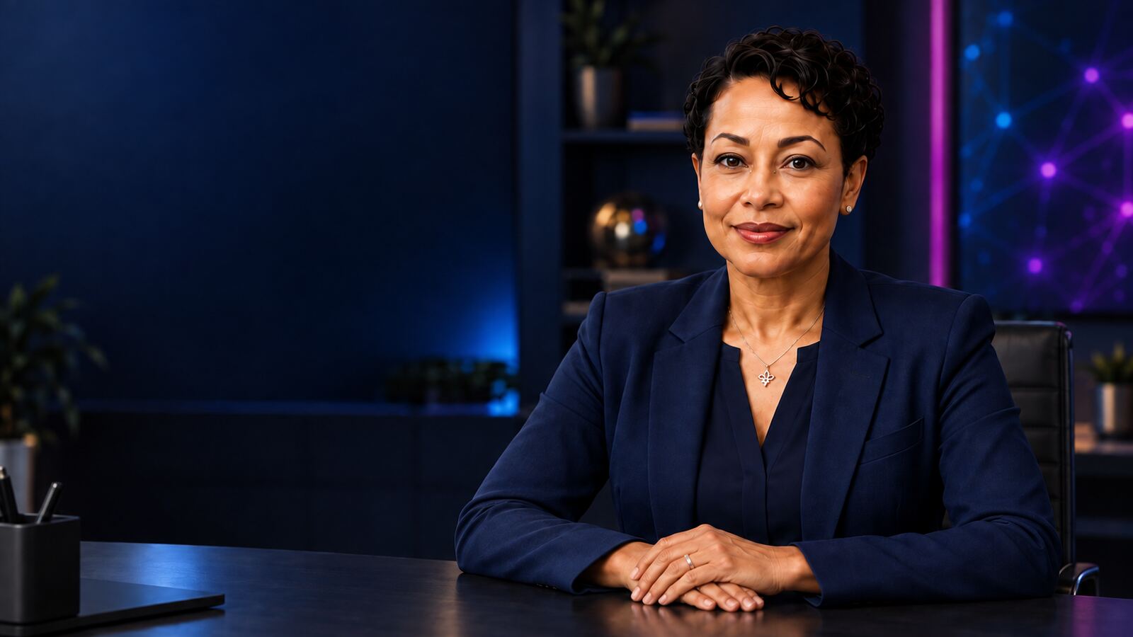 Dr. Mitzie Mathis, founder of Think Agent Labs, seated with her hands folded on a desk